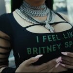 Cardi B wearing a I Feel Like Britney Spears shirt for tonight’s Put It On Da Floor Again music video