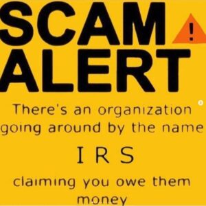SCAM ALERT IRS meme
