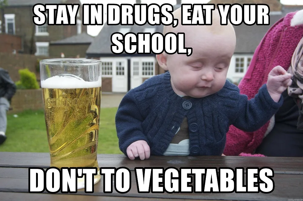 Stay In Drugs Eat Your School Don't Do Vegetables shirt meme