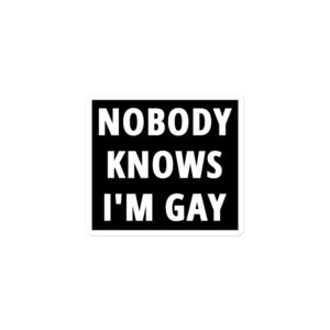 Alternative view of 'NOBODY KNOWS I'M GAY' sticker