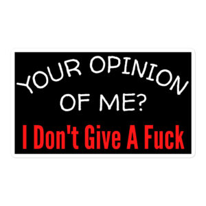 Your Opinion Of Me I Don't Give A Fuck sticker
