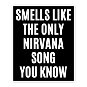 Smells Like The Only Nirvana Song You Know (in white letters) sticker