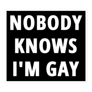 'NOBODY KNOWS I'M GAY' sticker
