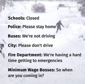 snow storm meme employers