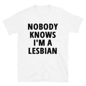 NOBODY KNOWS I'M A LESBIAN T-Shirt as worn by Daniel Johns of Silverchair