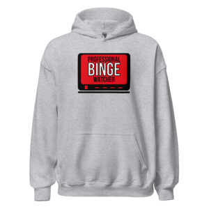 Professional Binge Watcher Red TV Screen Hoodie