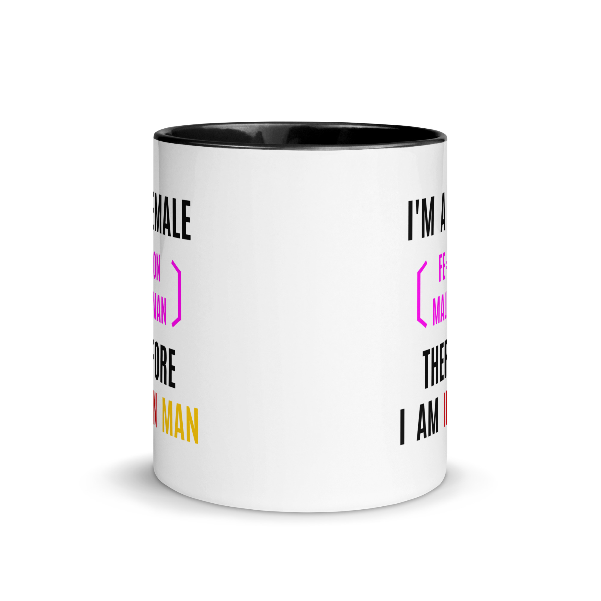 Female Iron Man (fe=iron, male=man) Mug with Color Inside - Image 2