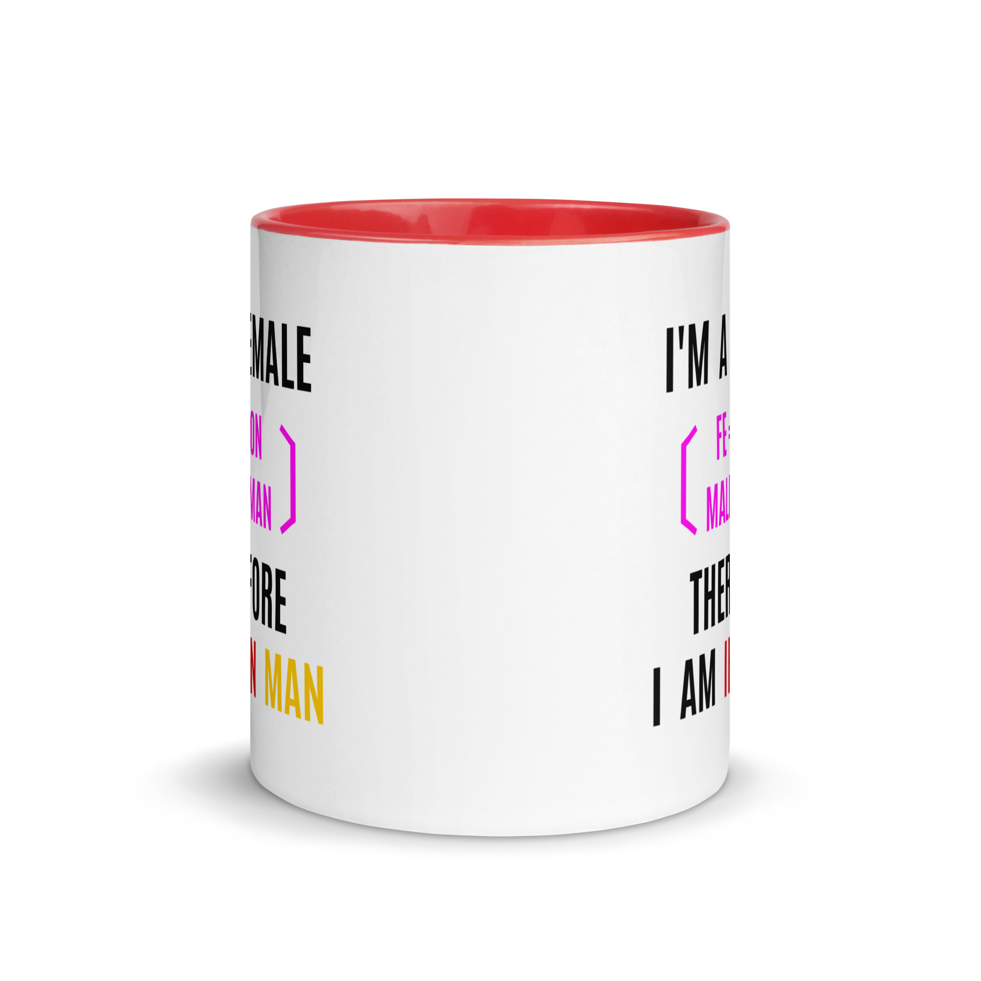 Female Iron Man (fe=iron, male=man) Mug with Color Inside - Image 8