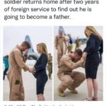 A soldier becomes a father after 2 years of foreign service