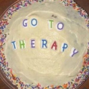 go to therapy cake meme