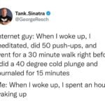 Internet gurus morning routine meme