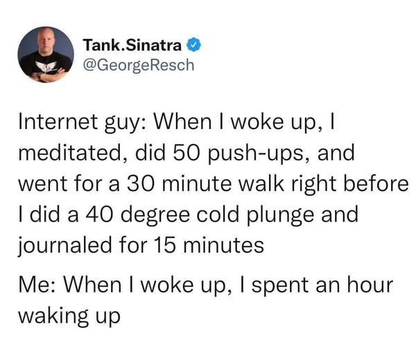 Internet gurus morning routine🧘🏋️🚿 ️ - PYGear.com