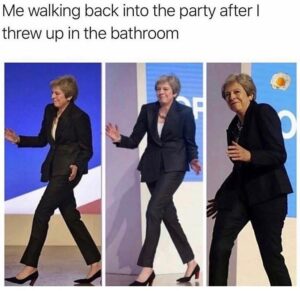 Me walking back into the party after I threw up in the bathroom - meme