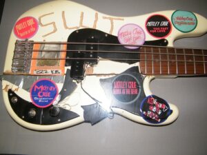 Nikki Sixx smashed bass guitar 1999
