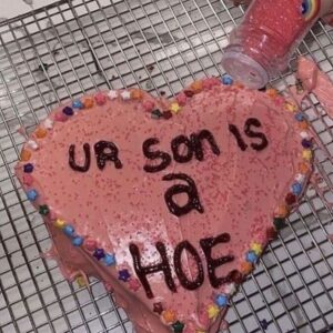 Ur Son Is A Hoe Heart-Shaped Cake