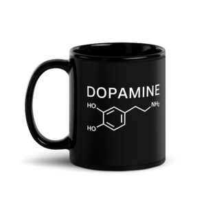 DOPAMINE Molecule Black Coffee Mug