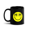 H H Smiley Face Black Coffee Mug