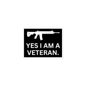 Alternative view of Machine Gun Yes I Am A Veteran sticker