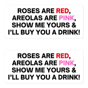Roses Are Red Areolas Are Pink Show Me Yours And I’ll Buy You A Drink stickers