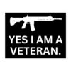 Machine Gun Yes I Am A Veteran sticker