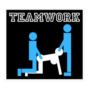 Teamwork Threesome Sticker