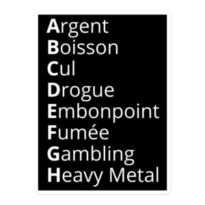 L'Alphabet de tous les Vices sticker
