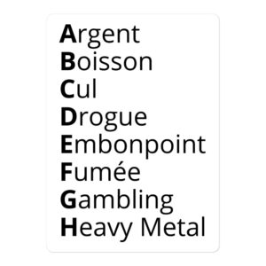 L'Alphabet de tous les Vices sticker