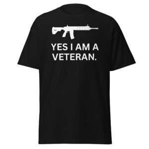 Machine Gun Yes I Am A Veteran Men's T-Shirt