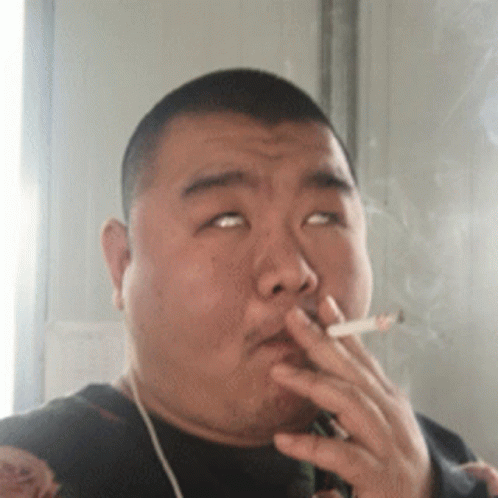 smoking fat asian gif