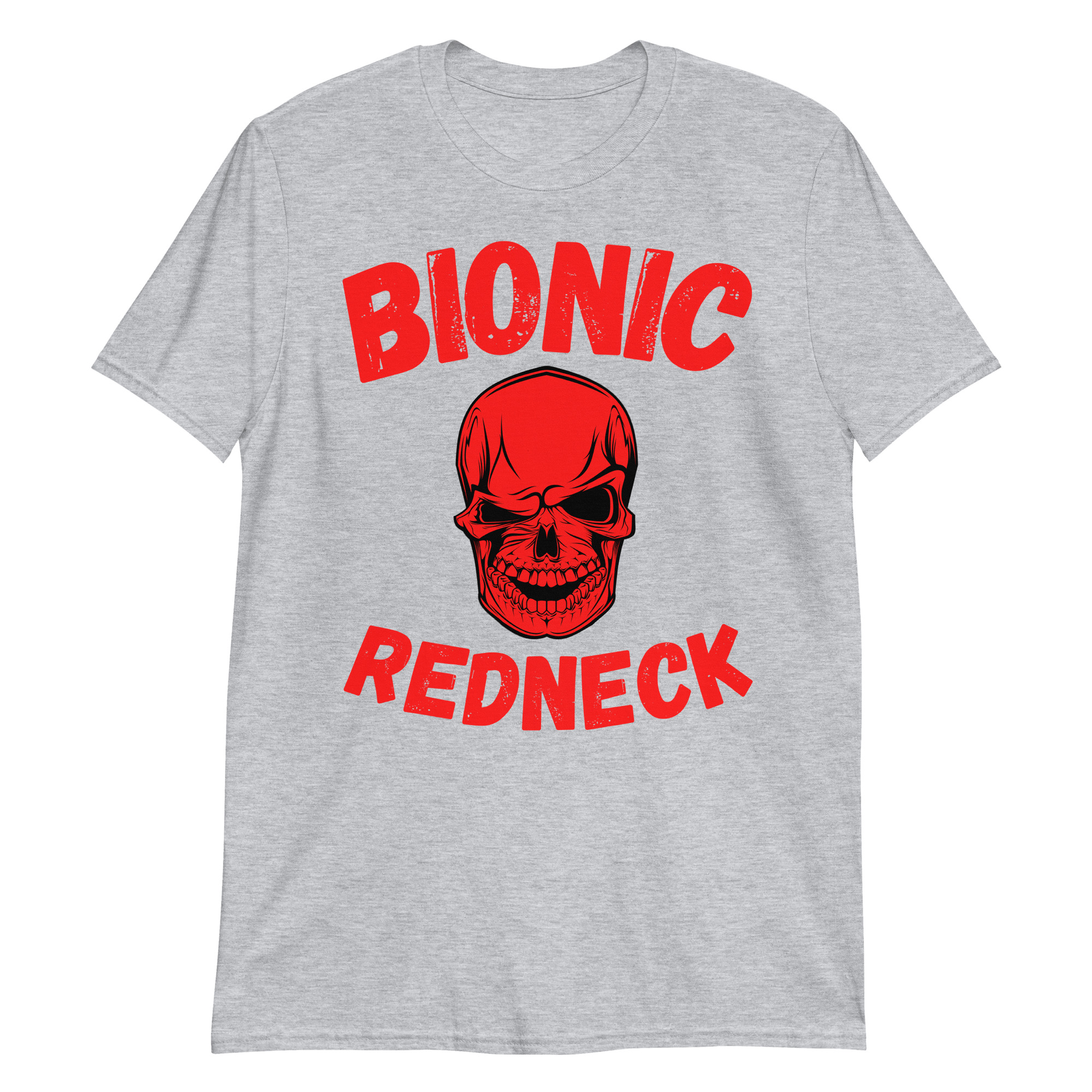 BIONIC REDNECK Skull SCSA (curved text) T-Shirt - Image 3