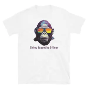 Chimp Executive Officer T-Shirt - Chimpanzee with sunglasses