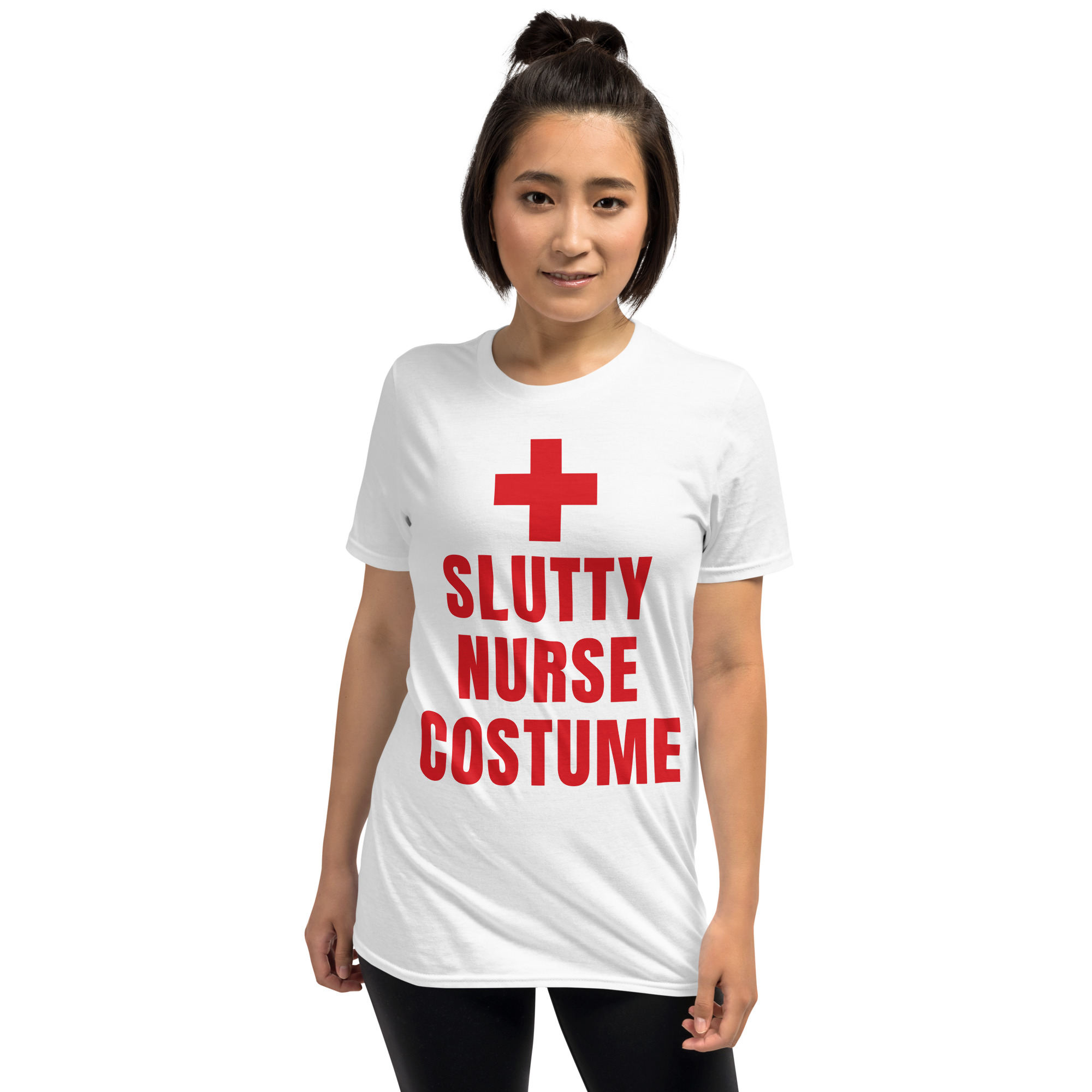 Slutty Nurse Costume (Red Cross) Unisex T-Shirt - Image 4