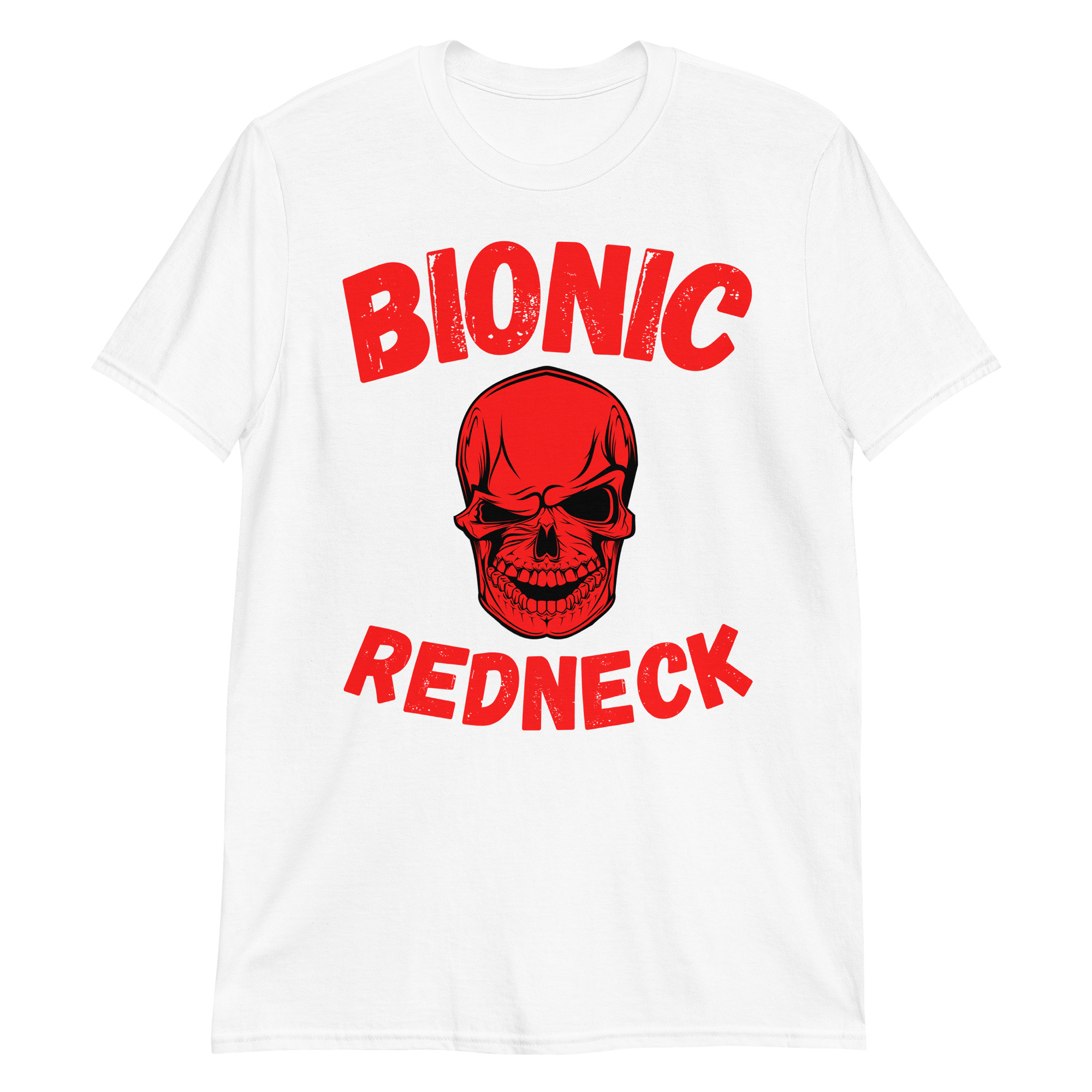 BIONIC REDNECK Skull SCSA (curved text) T-Shirt - Image 4