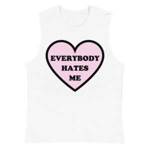 Everybody Hates Me - Pink Heart Sleeveless Shirt