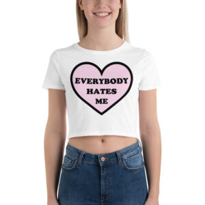 Everybody Hates Me – Pink Heart Crop Top