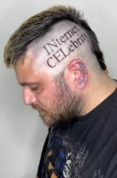 INternet CELebrity head tattoo - Incel Influencer