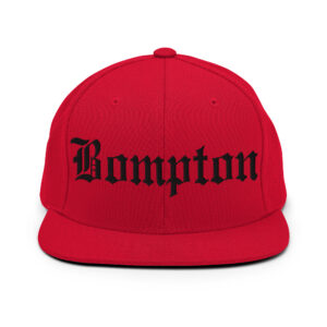 Bompton Snapback Hat (in black letters)