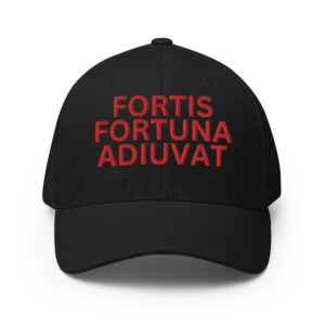 Fortis Fortuna Adiuvat (red text) Embroidered Flexfit Baseball Cap