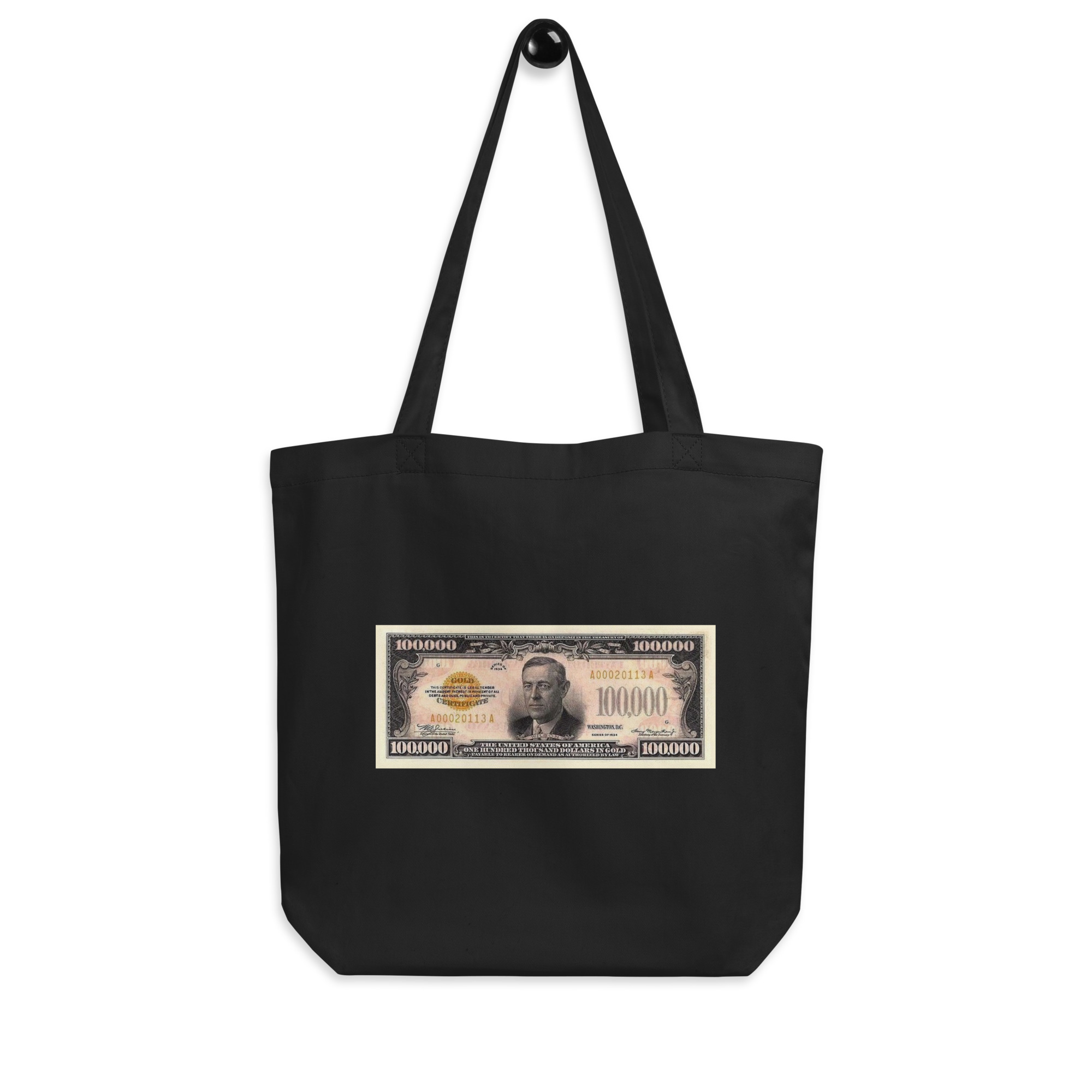 One Hundred Thousand Dollar Bill (US $100,000) Tote Bag - Image 2