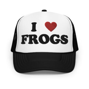 I Love FROGS Embroidered trucker hat