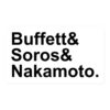 📈Three Investors: Buffett Soros Nakamoto (black on white) sticker