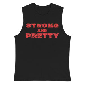 Robert Oberst Strong And Pretty | Distressed Scratched Red Font Muscle Shirt