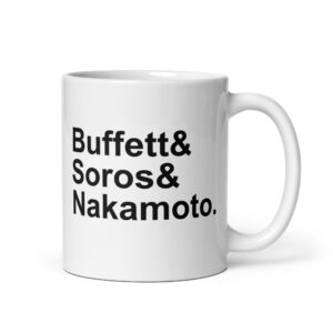 Alternative view of 📈Three Investors: Buffett Soros Nakamoto coffee mug