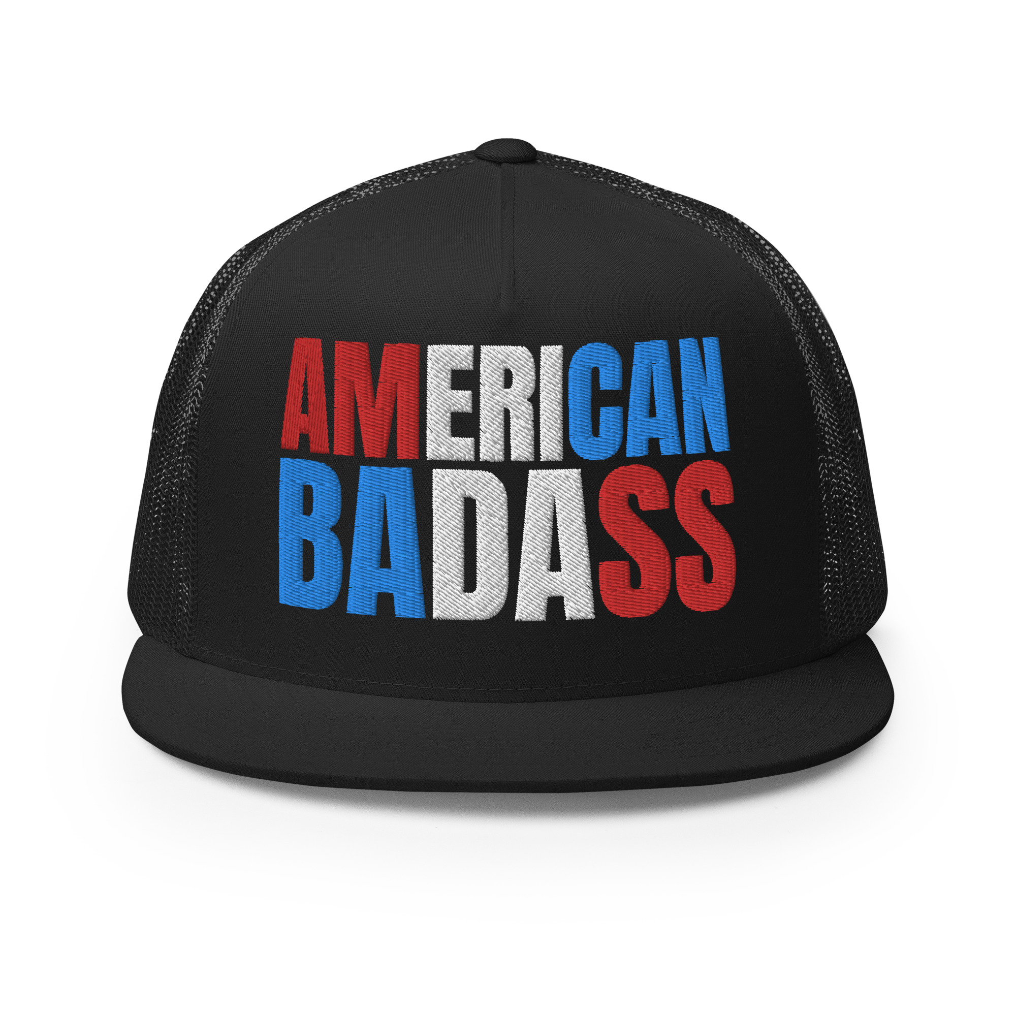 Kid Rock AMERICAN BADASS (Red, White & Blue patriotic version) Embroidered Trucker Cap - Image 4