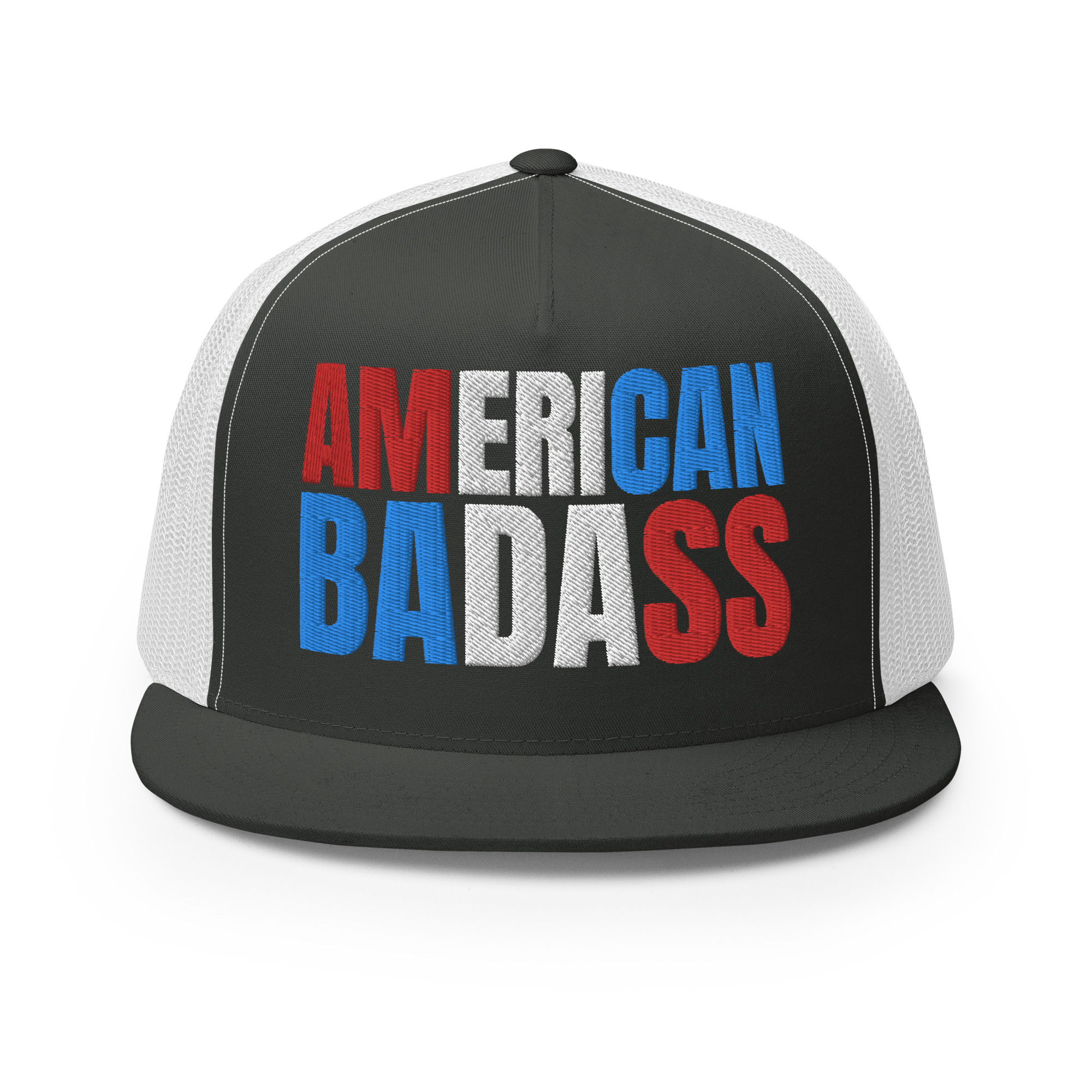 Kid Rock AMERICAN BADASS (Red, White & Blue patriotic version) Embroidered Trucker Cap - Image 8