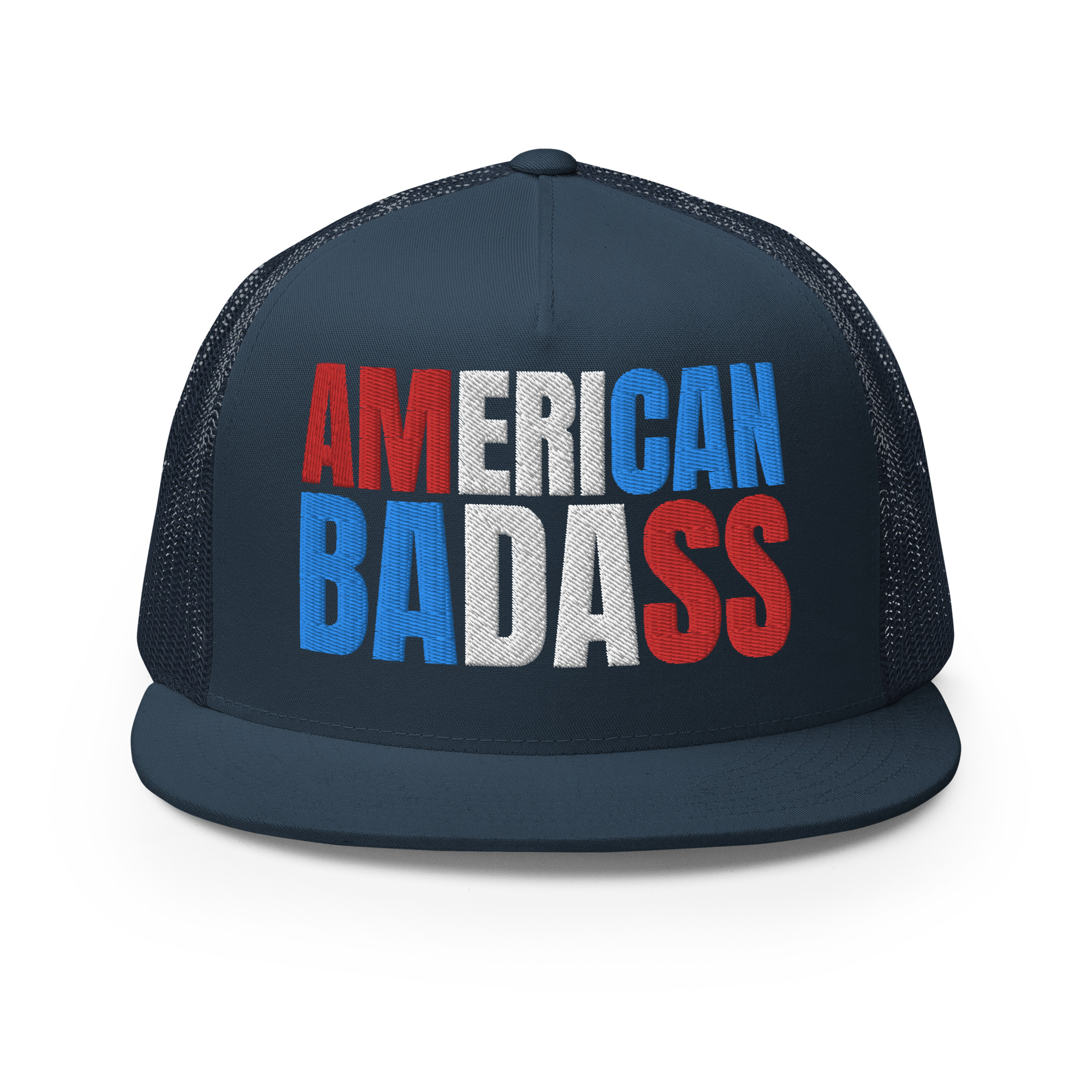 Kid Rock AMERICAN BADASS (Red, White & Blue patriotic version) Embroidered Trucker Cap - Image 5