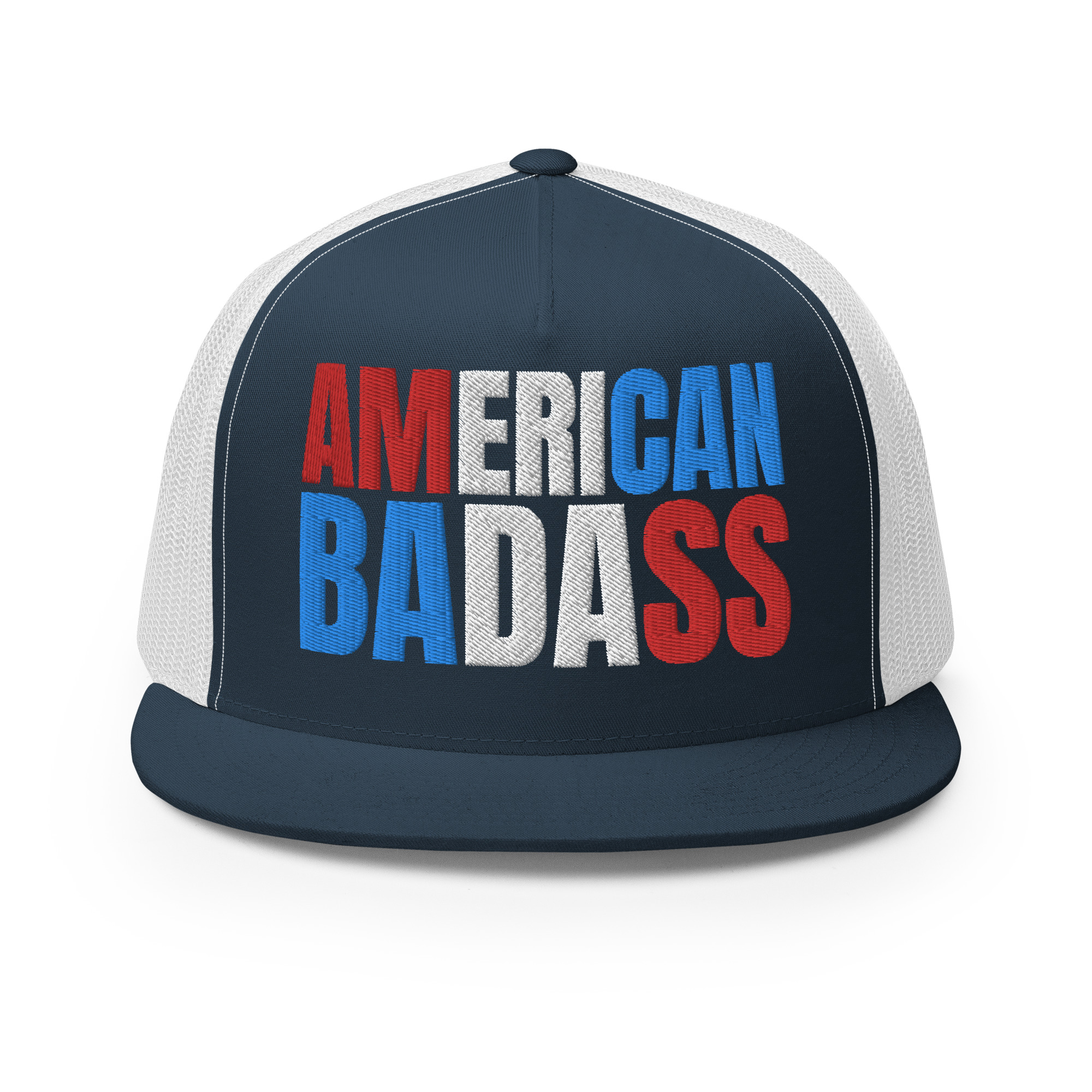 Kid Rock AMERICAN BADASS (Red, White & Blue patriotic version) Embroidered Trucker Cap - Image 6