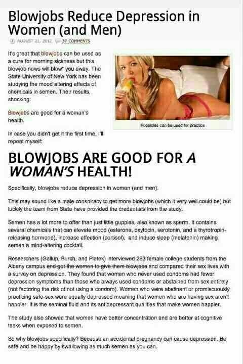 Blowjobs Are Good For A Woman's Health