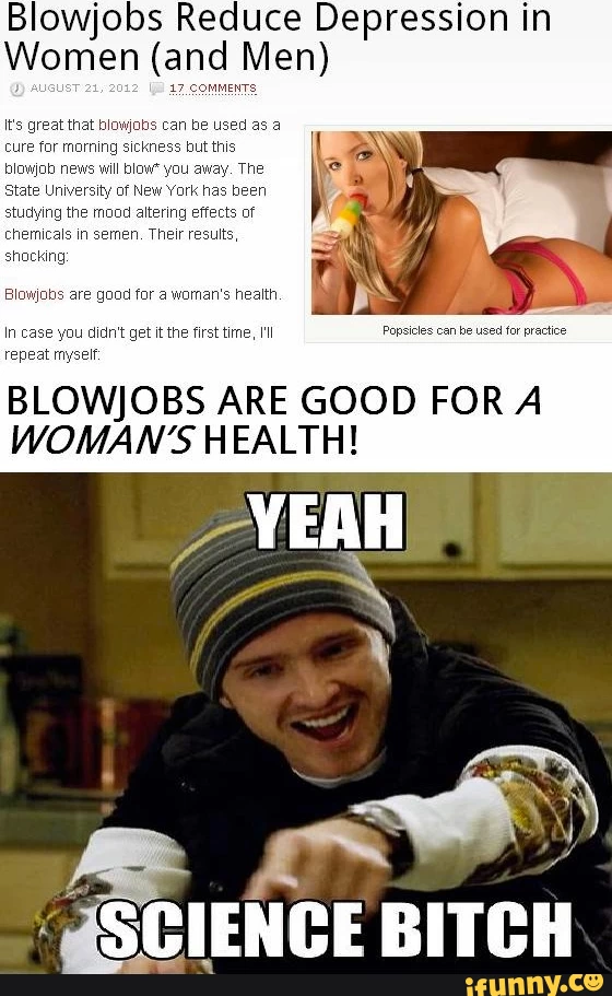 Blowjobs Reduce Depression in Women and Men