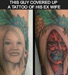 He Covered Up A Tattoo Of His Ex Wife
